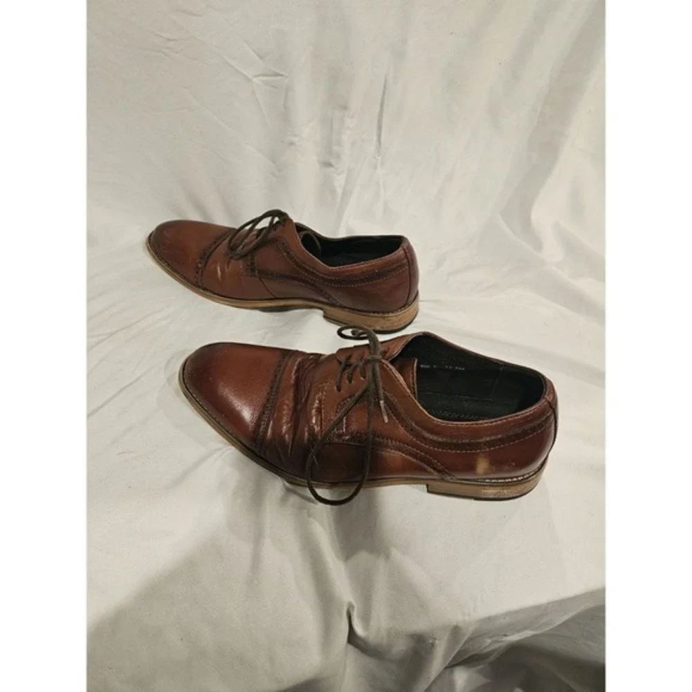 Stacy‎ Adams Comfort Plus Dress shoes Size 7.5 M Brown Leather Wing Tips